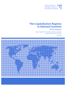 Thin Capitalization Regimes in Selected Countries