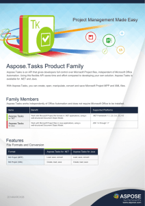 Aspose.Tasks Product Family Brochure