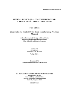 Medical Device Quality Systems Manual