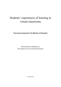 Students' experiences of learning in virtual classrooms