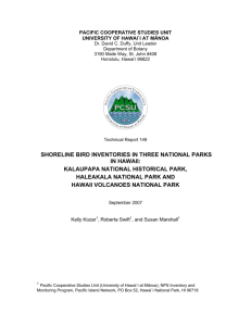 shoreline bird inventories in three national parks