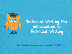 Technical Writing 101: Introduction to Technical Writing