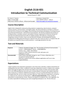 English 2116-021 Introduction to Technical Communication