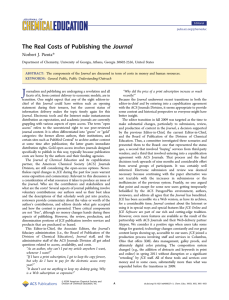 The Real Costs of Publishing the Journal