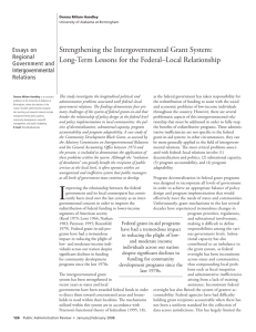 Strengthening the Intergovernmental Grant System