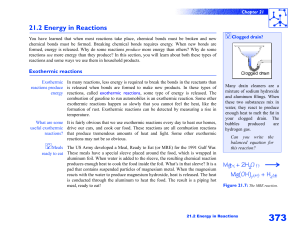 21.2 Energy in Reactions