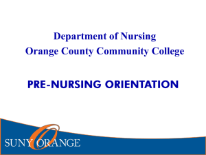 Department of Nursing Orange County Community College