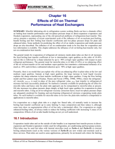 Chapter 16: Effects of Oil on Thermal Performance of Heat Exchangers