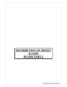 Distribution of Profit & Loss