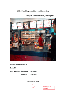 1The Final Report of Service Marketing Subject: Service in KFC