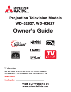 Projection Television Models WD-52627, WD