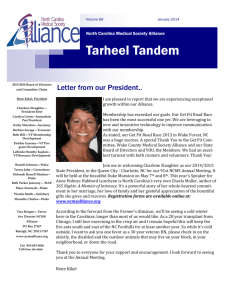 Tandem Winter 2014 - North Carolina Medical Society Alliance