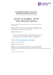 Levels of analysis of the international system