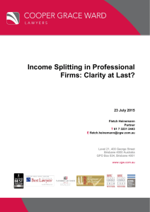 Income Splitting in Professional Firms: Clarity at Last?