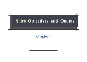 Sales Objectives and Quotas