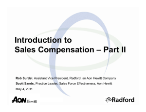 Introduction to Sales Compensation – Part II