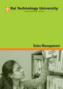 Sales Management - Department of Higher Education