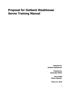 Proposal for Outback Steakhouse Server Training Manual