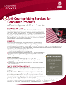 Anti-Counterfeiting Services for Consumer Products
