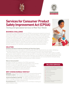 Services for Consumer Product Safety Improvement
