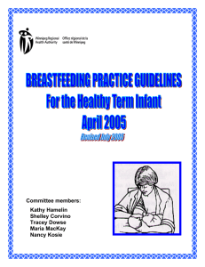Breastfeeding Practice Guidelines for the Healthy Term Infant