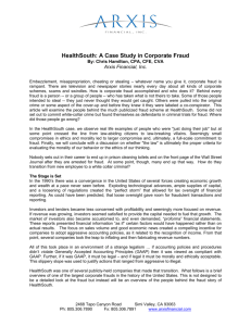 HealthSouth: A Case Study in Corporate Fraud