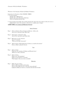 Chemistry Of Life Lab Module Worksheet Welcome to the Chemistry