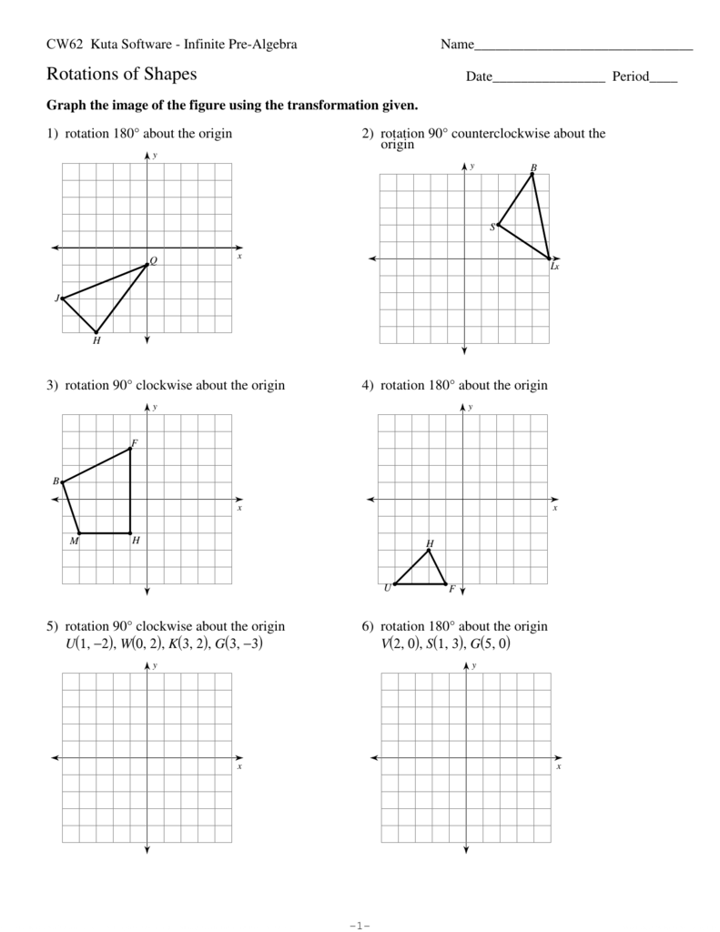 Kuta Software Infinite Pre Algebra Rotations Of Shapes Freeware Base