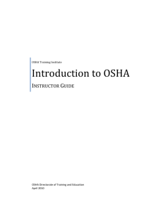 OSHA Training Institute - Introduction to OSHA