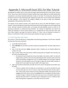 Appendix 5: Microsoft Excel 2011 for Mac Tutorial