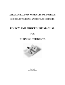 policy and procedure manual nursing students