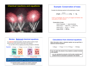 Chemical reactions and equations Example