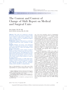 The Content and Context of Change of Shift Report on Medical and