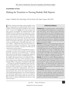 Making the Transition to Nursing Bedside Shift Reports