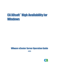 CA XOsoft High Availability for Windows VMware vCenter Server