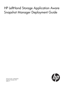 HP LeftHand Storage Application Aware Snapshot Manager