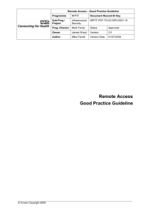 Remote Access Good Practice Guideline