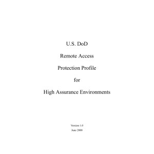 US DoD Remote Access Protection Profile for High