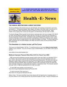 Fifth Edition, Health Law Section Newsletter