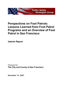 Perspectives on Foot Patrols - Public Safety Strategies Group