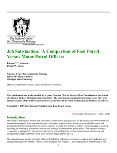 A Comparison of Foot Patrol Versus Motor