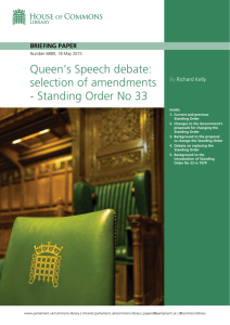 Queen's Speech debate: selection of amendments