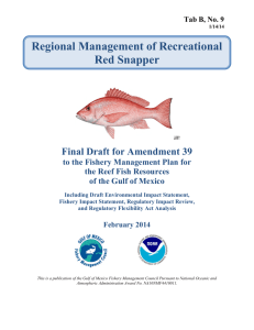 Reef Fish Amendment 39 — Regional Management of Recreational