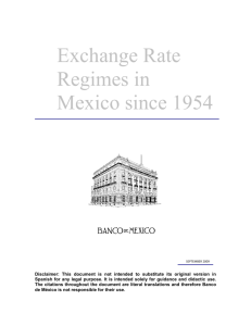 Exchange rate regimes in Mexico since 1954