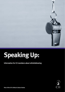 Speaking up: information for CII members about whistleblowing