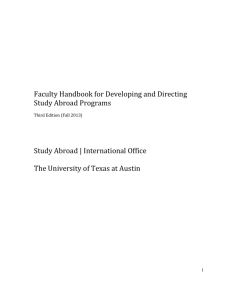 Faculty Handbook for Developing and Directing Study Abroad