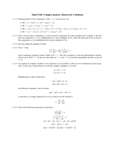 Math 5120: Complex analysis. Homework 1 Solutions