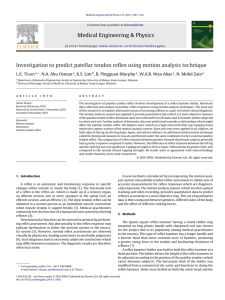 Investigation to predict patellar tendon reflex using motion analysis