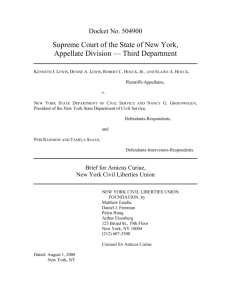 The NYCLU's Amicus Brief in the Lewis Case