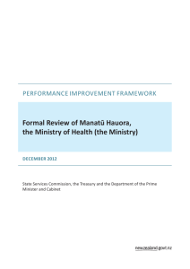 Review: Ministry of Health - State Services Commission